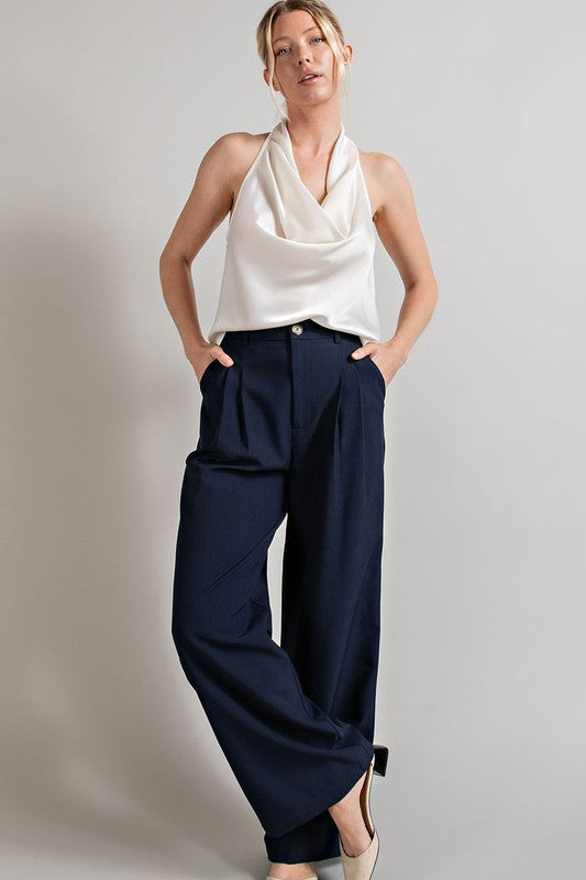 Eesome Straight Leg Pleated Pants