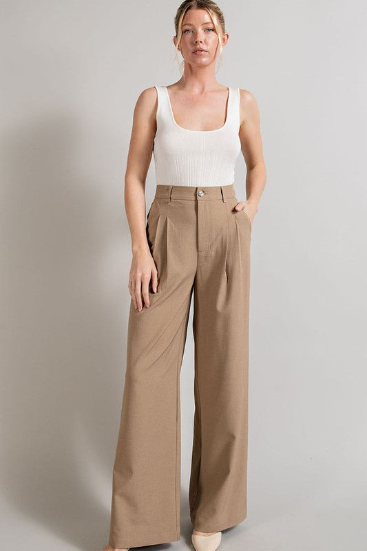 Eesome Straight Leg Pleated Pants