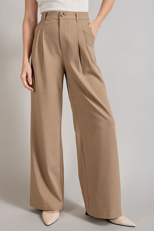 Eesome Straight Leg Pleated Pants