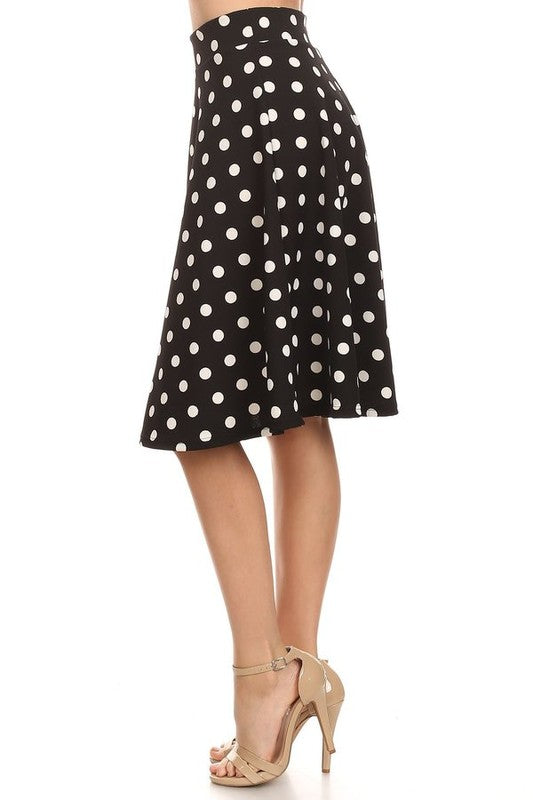 Moa Collection Polka Dot Knee Length Skirt