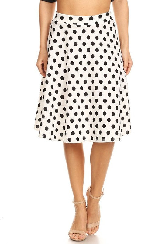 Moa Collection Polka Dot Knee Length Skirt