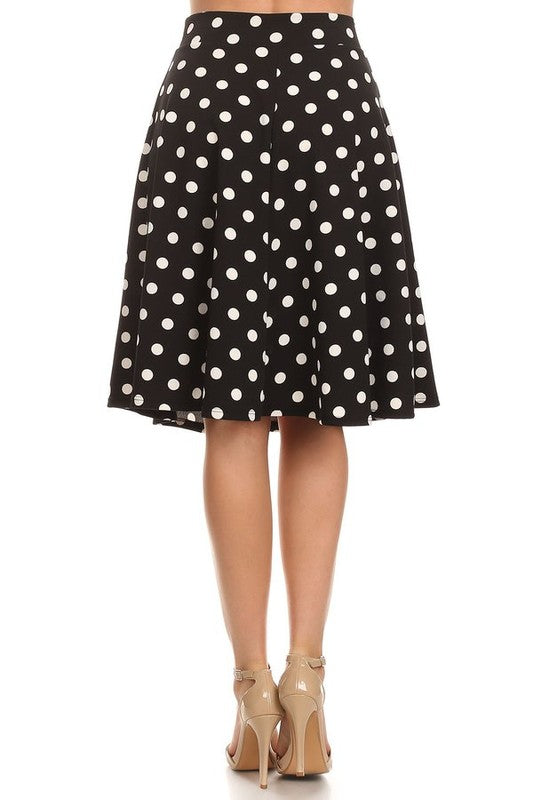 Moa Collection Polka Dot Knee Length Skirt