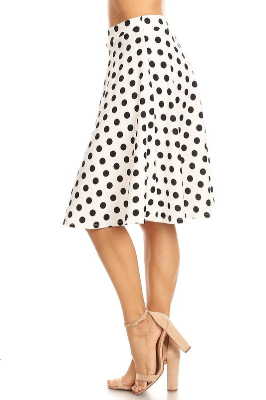 Moa Collection Polka Dot Knee Length Skirt