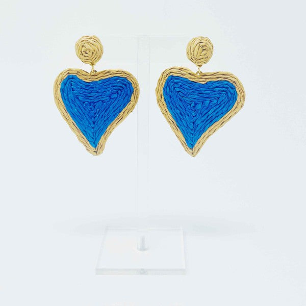 Ellison and Young Sunny Days Heart Raffia Earrings