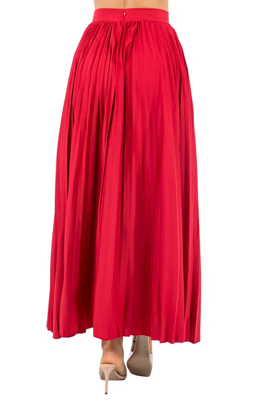 Claude Long Pleated Maxi Skirt