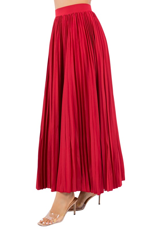 Claude Long Pleated Maxi Skirt