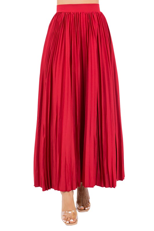 Claude Long Pleated Maxi Skirt