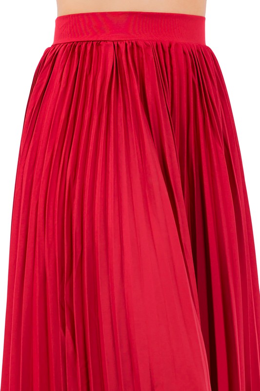 Claude Long Pleated Maxi Skirt