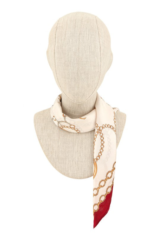 Circle and Chain Scarf **also available with a mustard or fuchsia border