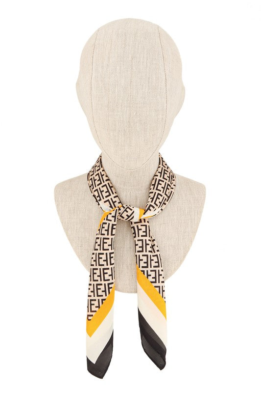 Greek Print Silky Scarf **also available in brown