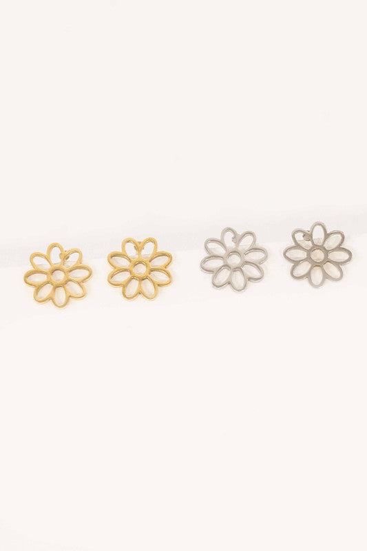 Lovoda Daisy Outline Stud Earrings