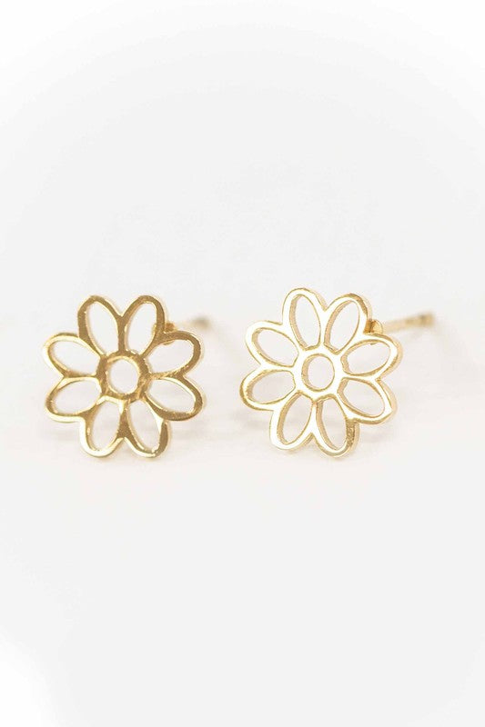 Lovoda Daisy Outline Stud Earrings