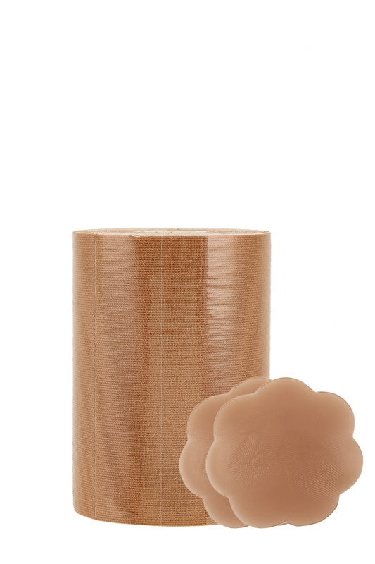 Mega Body Tape with Silicone Nipple Covers **available in clear, nude, black, and mocha