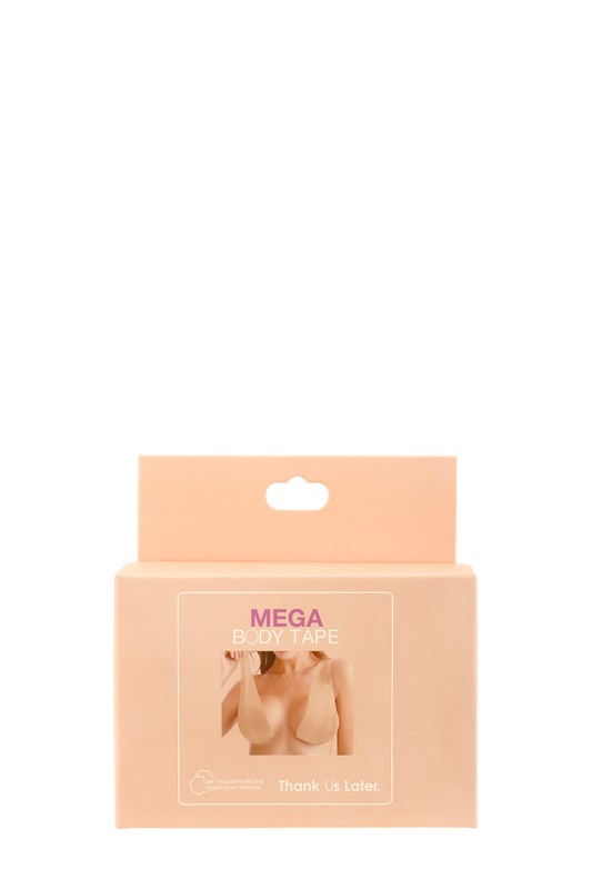 Mega Body Tape with Silicone Nipple Covers **available in clear, nude, black, and mocha