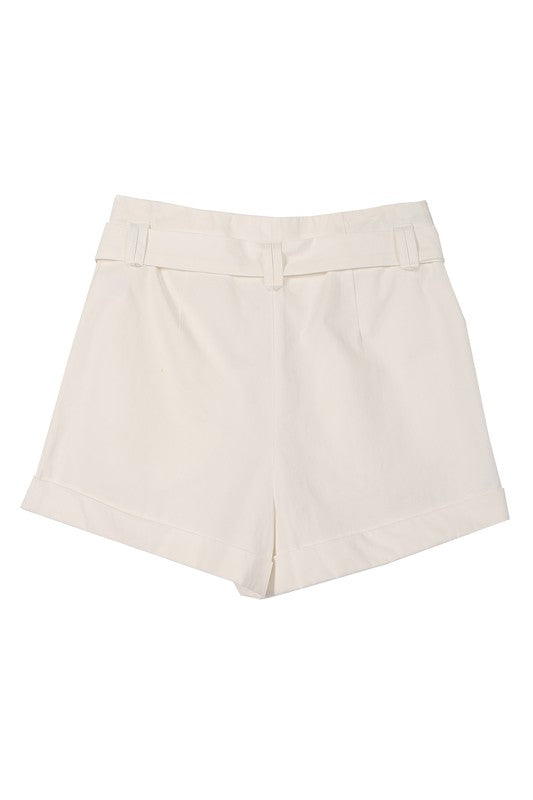 Lilou Belted Cotton Shorts **also available in white