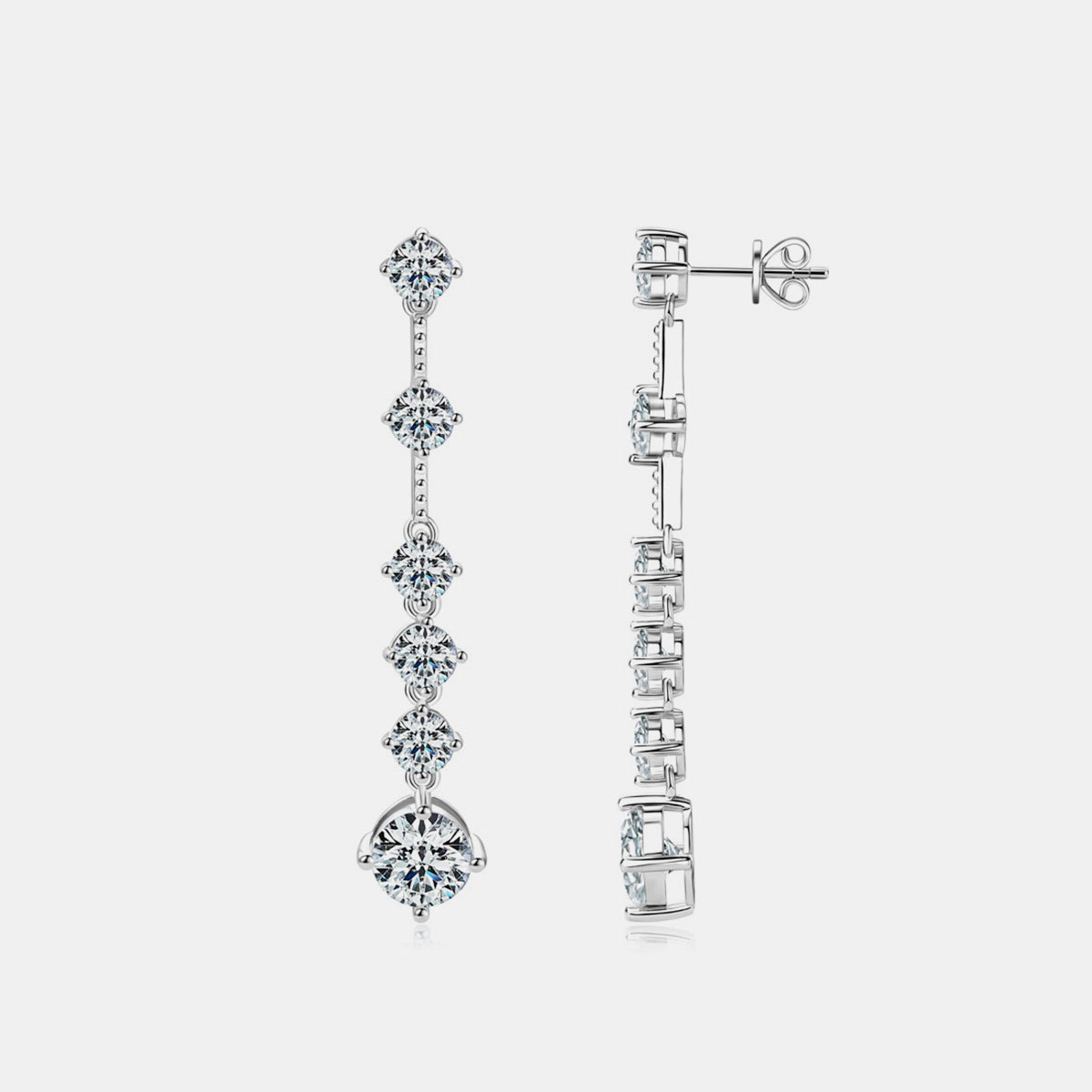 Jessi - 4 Carat Moissanite 925 Sterling Silver Earrings