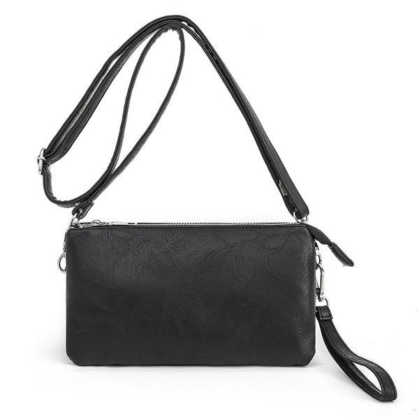 Aili's Corner Liv Vegan Leather Convertible Compact Crossbody