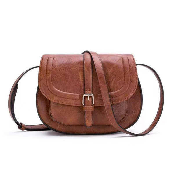 Aili's Corner Blair Vegan Leather Foldover Buckle Crossbody