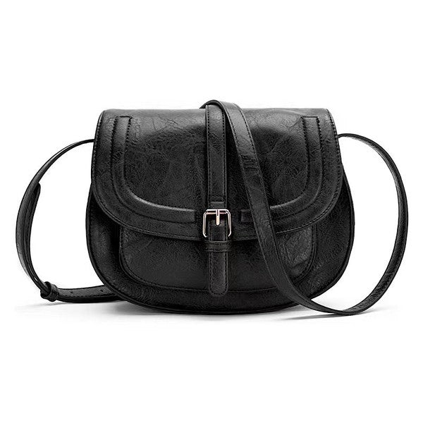 Aili's Corner Blair Vegan Leather Foldover Buckle Crossbody