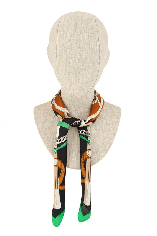 Equestrian Geometric Pattern Printed Scarf