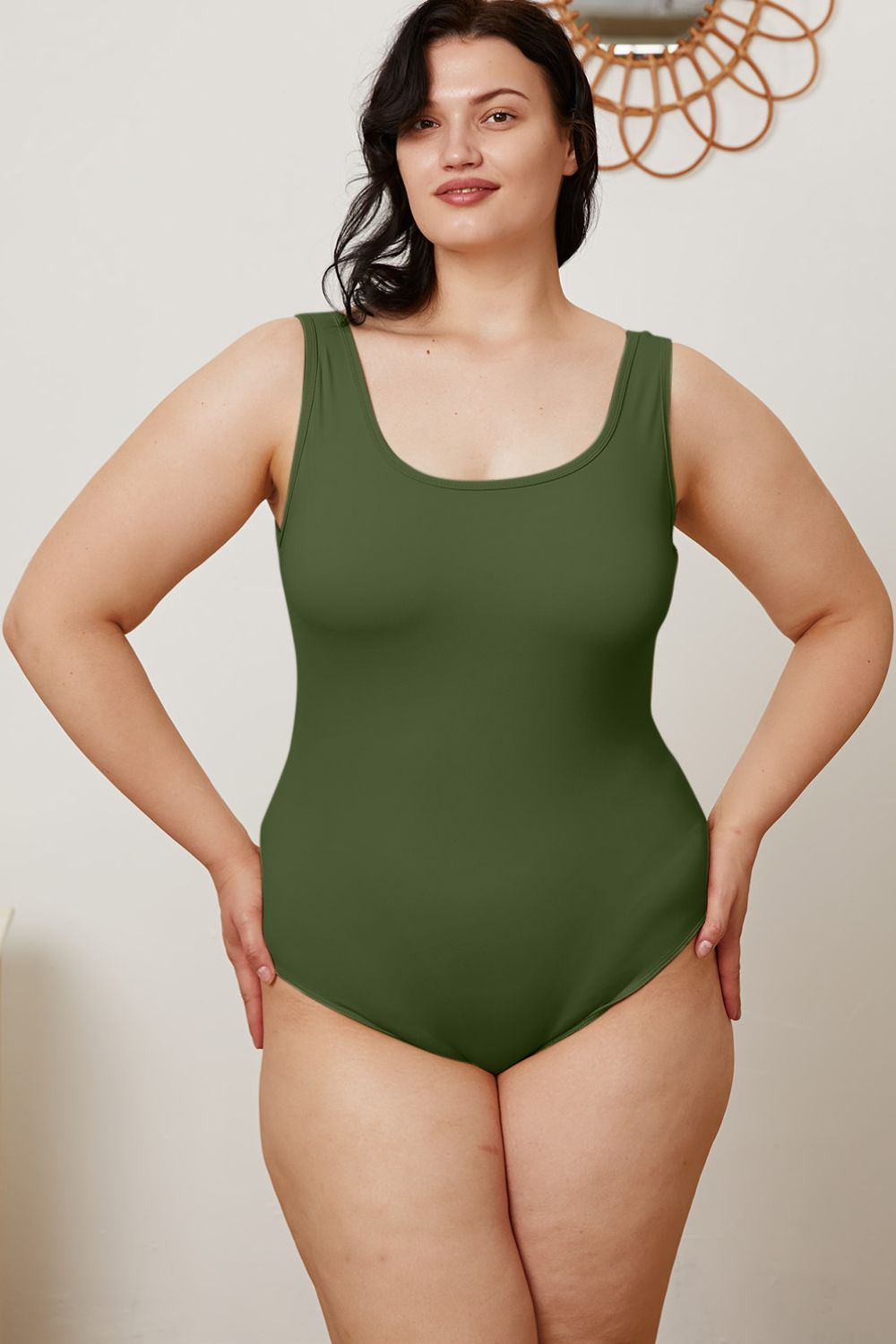 Basic Bae Full Size Square Neck Sleeveless Bodysuit **also in white, camel, beige, and green