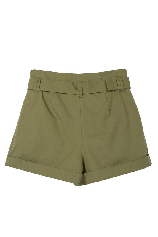 Lilou Belted Cotton Shorts **also available in white