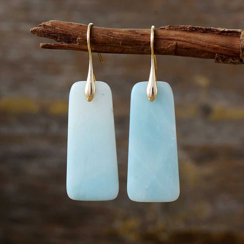 Lovely earrings in Bora Bora blue with gold hooks.