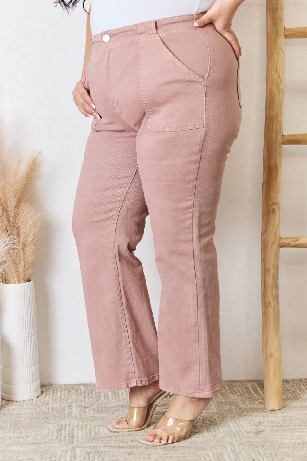 RISEN Full Size High Rise Ankle Flare Jeans