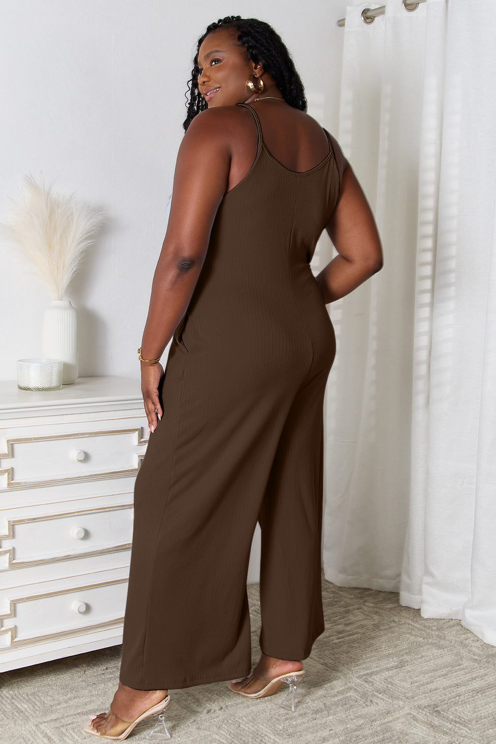 Basic Bae Full Size Spaghetti Strap V-Neck Jumpsuit **also available in chocolate and black