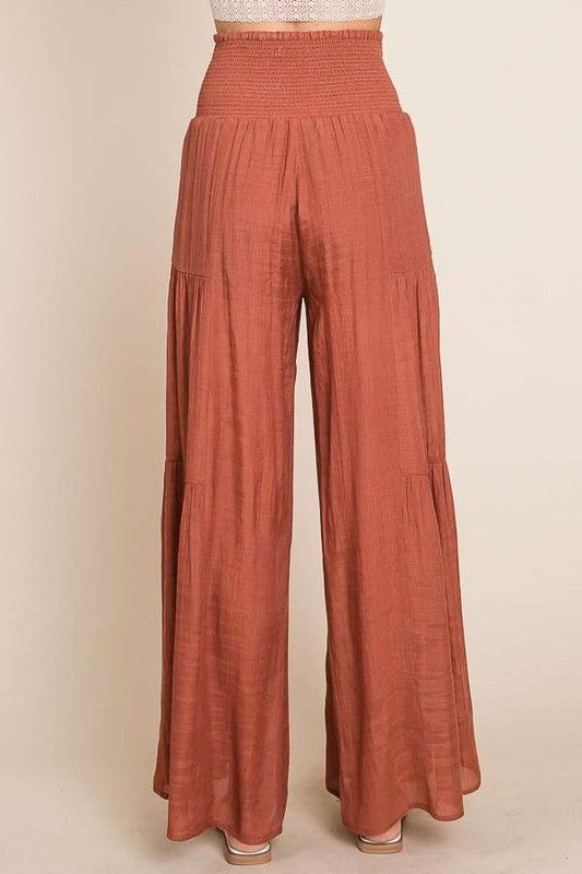 Jade by Jane Tie Front Ruched Waist Pants **also available in rust and sage