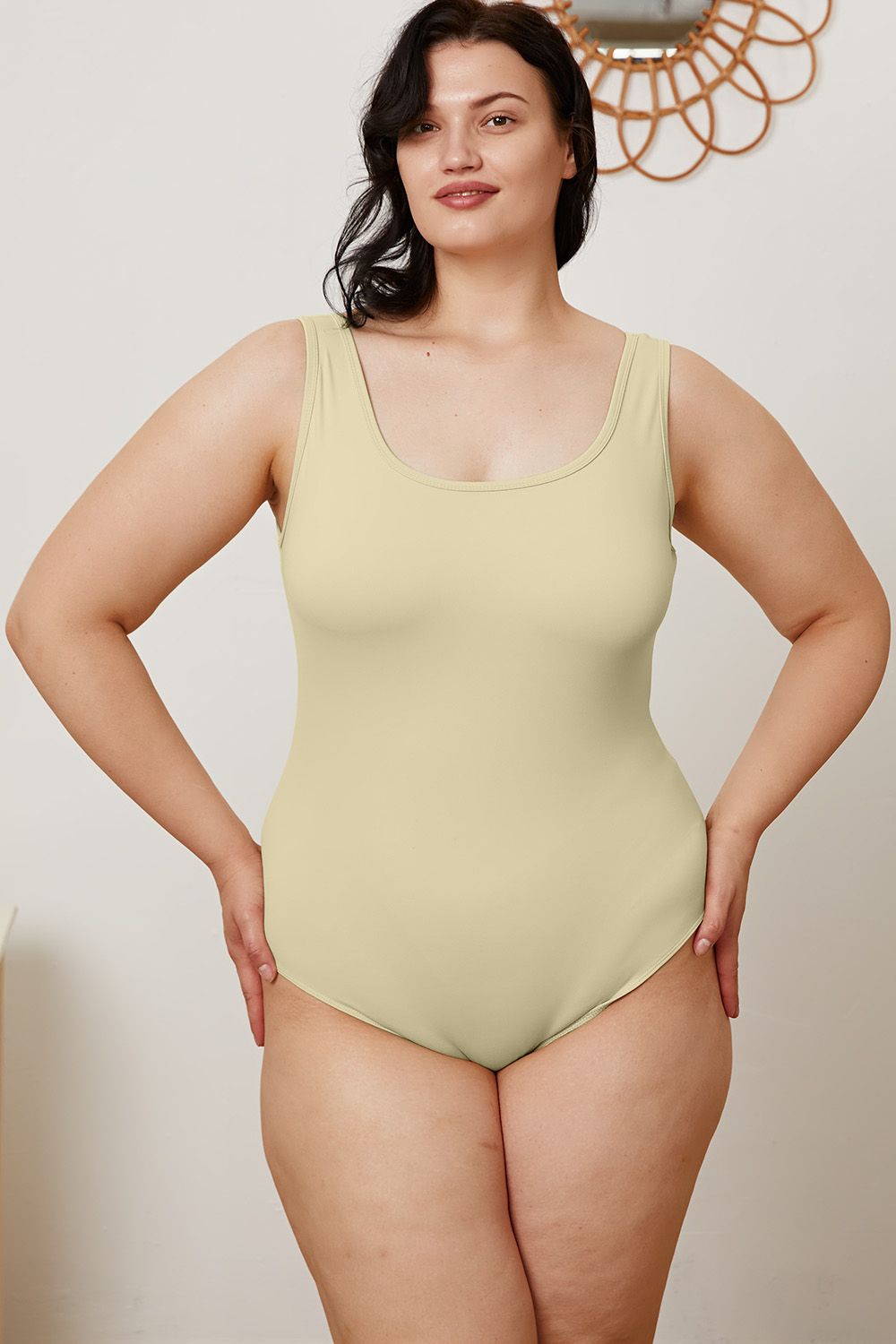 Basic Bae Full Size Square Neck Sleeveless Bodysuit **also in white, camel, beige, and green