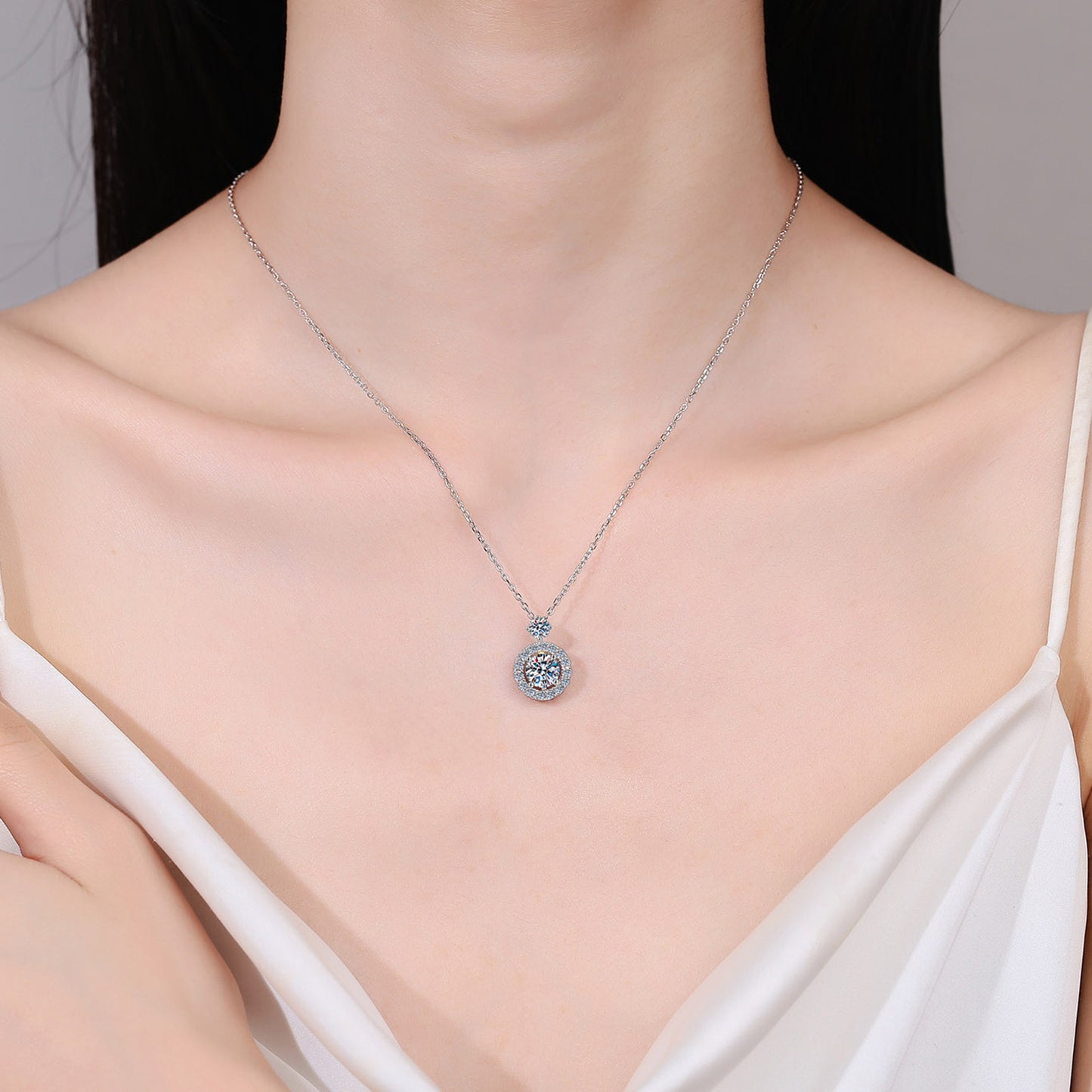 Aimee - 1 Carat Moissanite 925 Sterling Silver Necklace