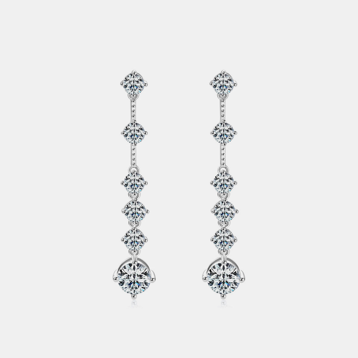 Jessi - 4 Carat Moissanite 925 Sterling Silver Earrings