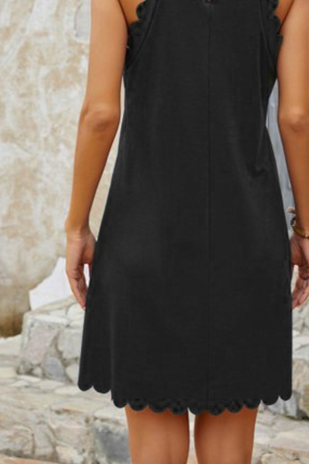 Mock Neck Sleeveless Mini Dress **also available in black and blue