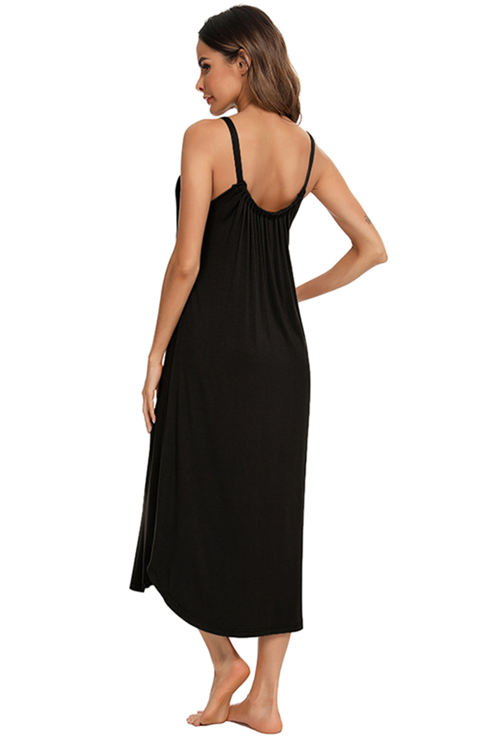 V-Neck Midi Lounge Dress **also available in charcoal, black, and navy