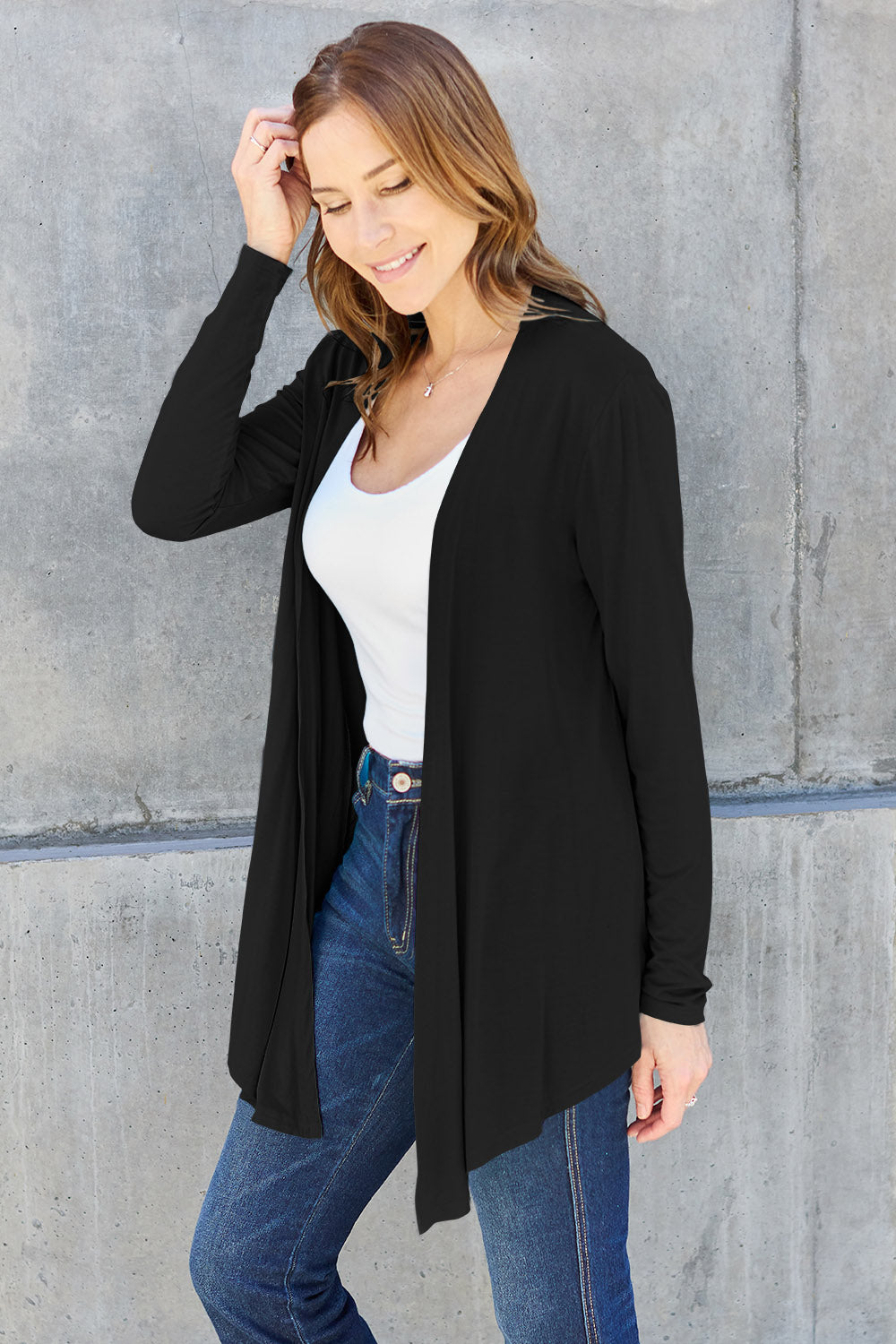 Basic Bae Full Size Open Front Long Sleeve Cardigan **also in sky blue, chestnut, hot pink, and black