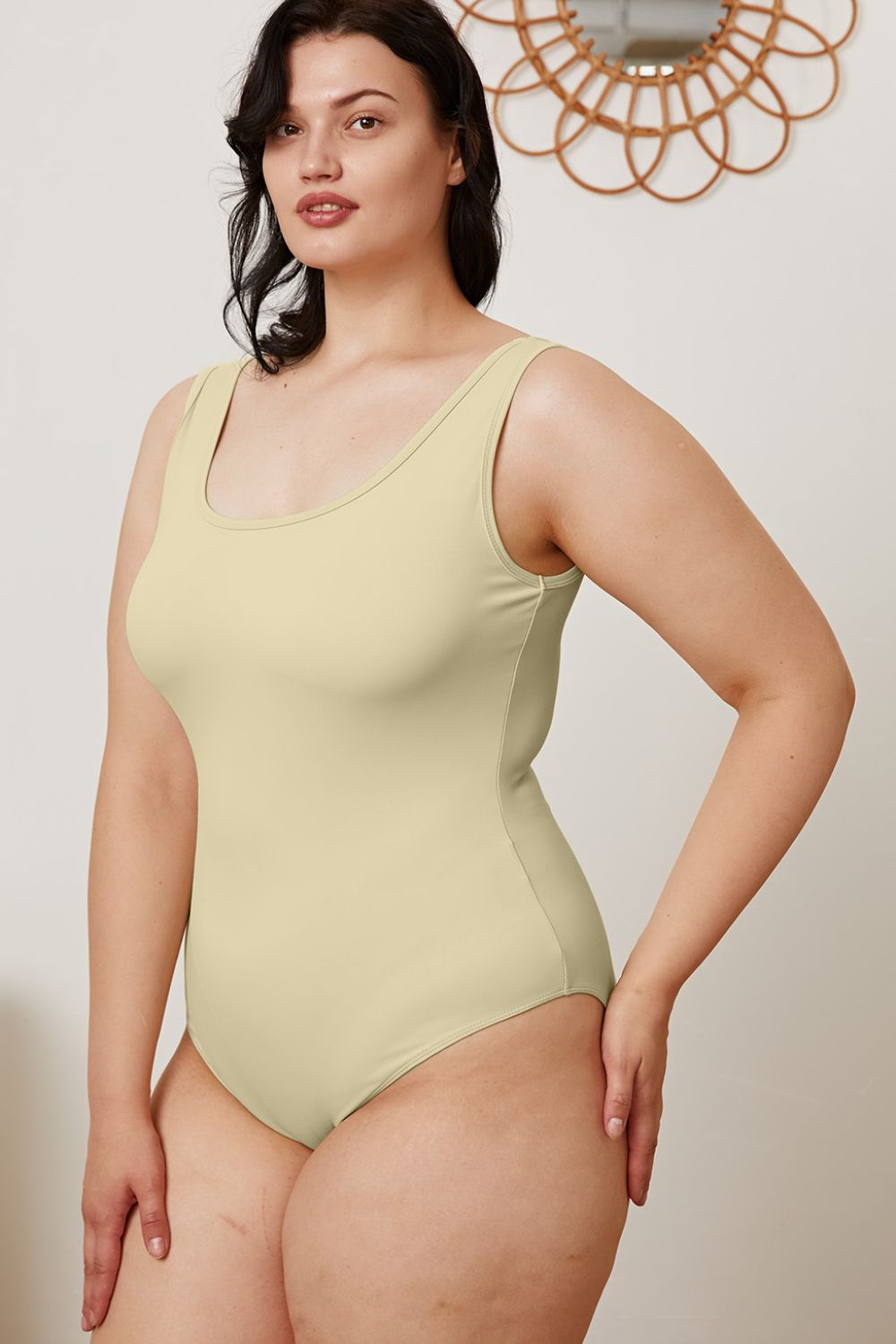 Basic Bae Full Size Square Neck Sleeveless Bodysuit **also in white, camel, beige, and green