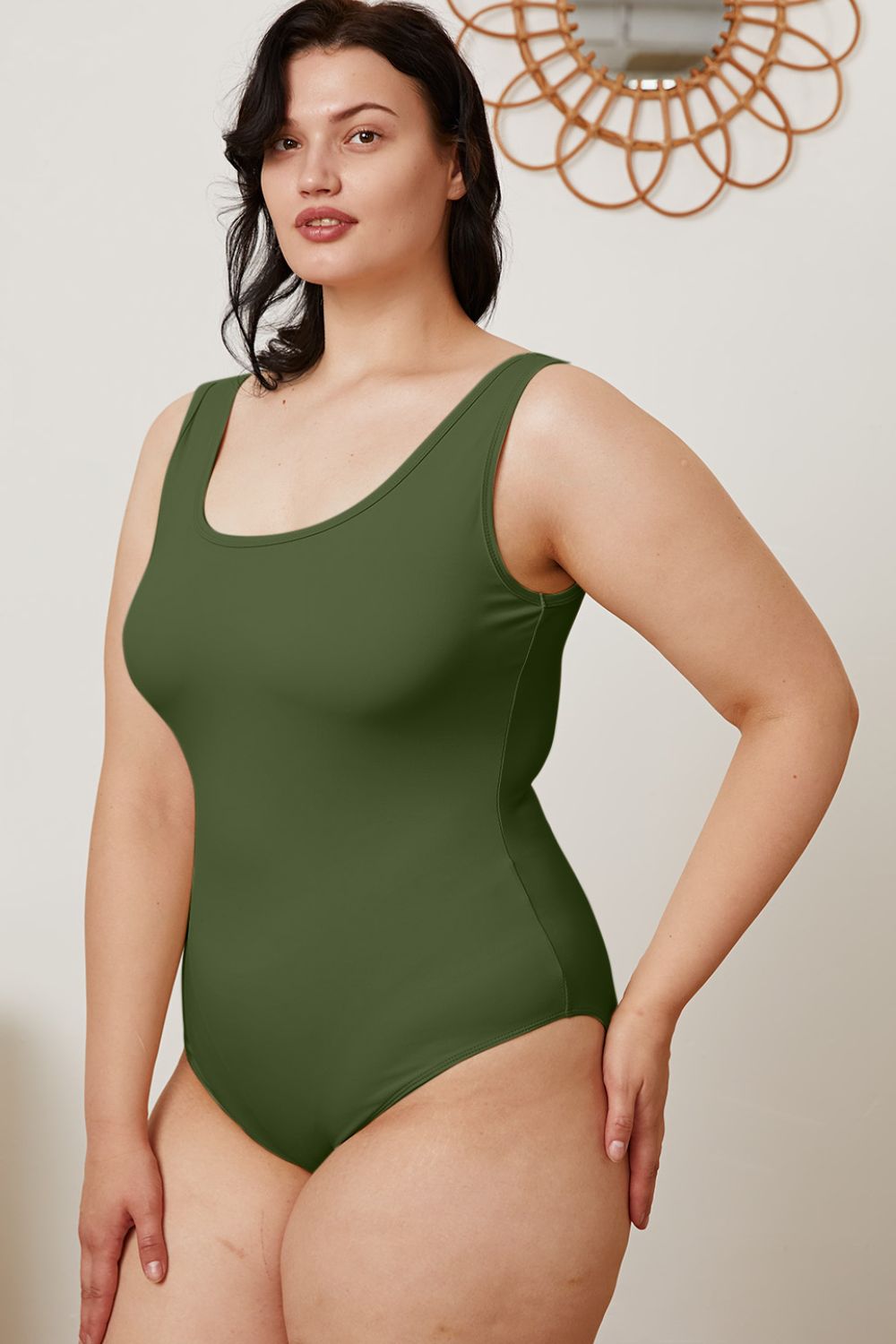 Basic Bae Full Size Square Neck Sleeveless Bodysuit **also in white, camel, beige, and green