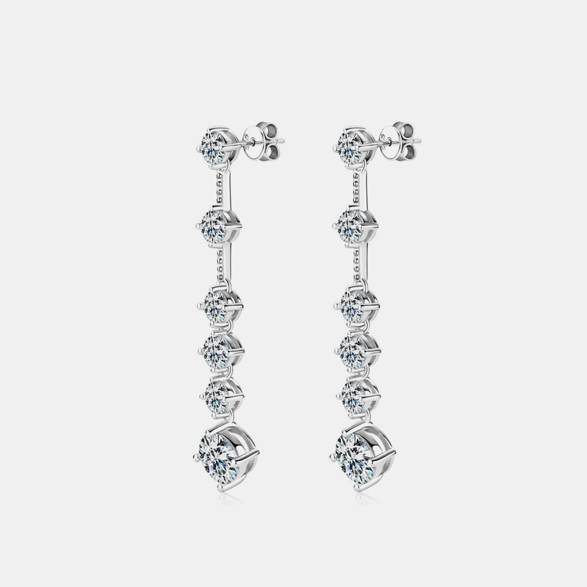 Jessi - 4 Carat Moissanite 925 Sterling Silver Earrings