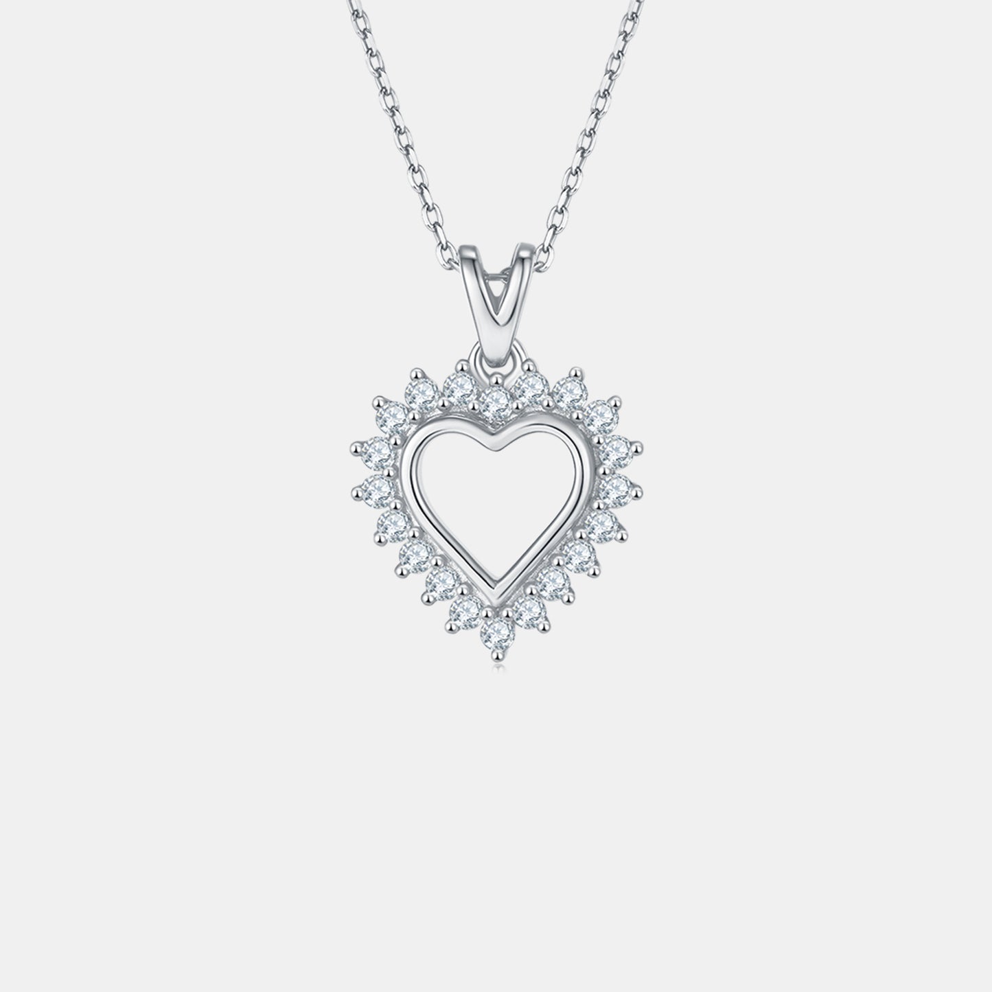 Nancy - Moissanite 925 Sterling Silver Heart Pendant Necklace