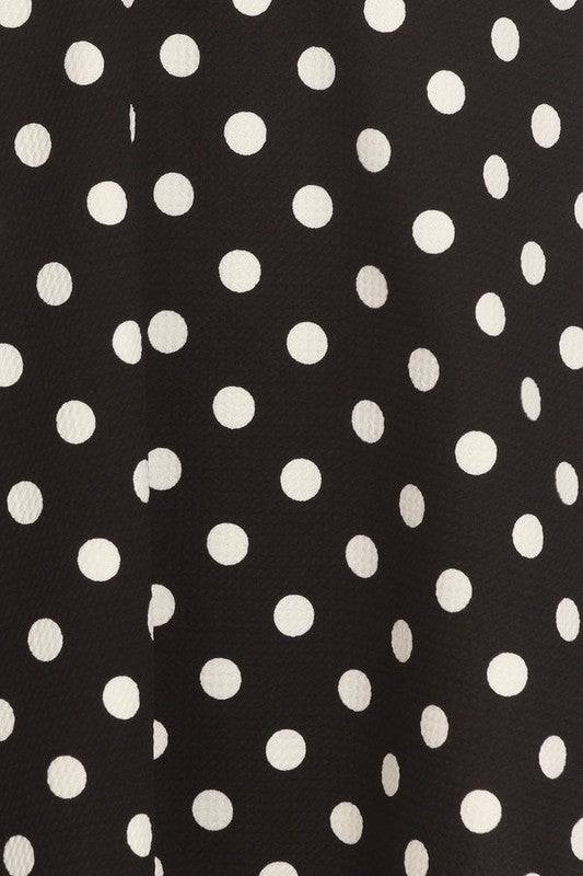 Moa Collection Plus Size Knee Length Polka Dot Skirt *also available in white