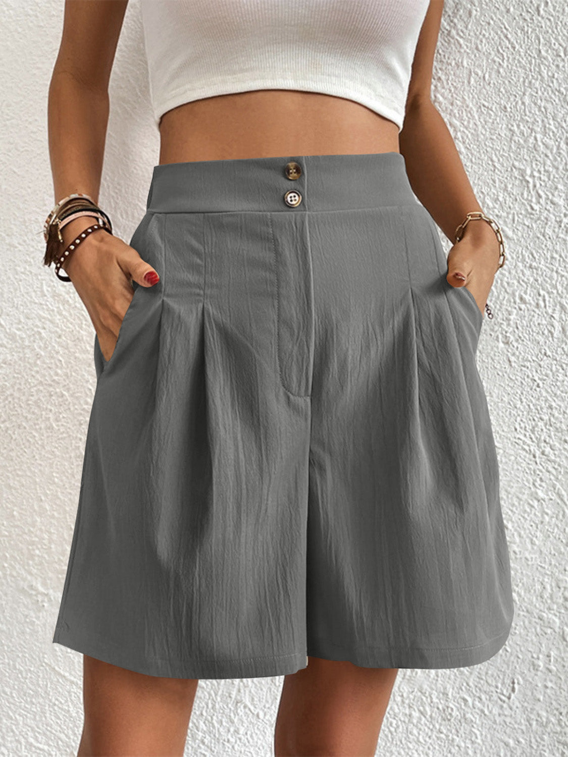 High Waist Shorts with Pockets **available in 11 colors