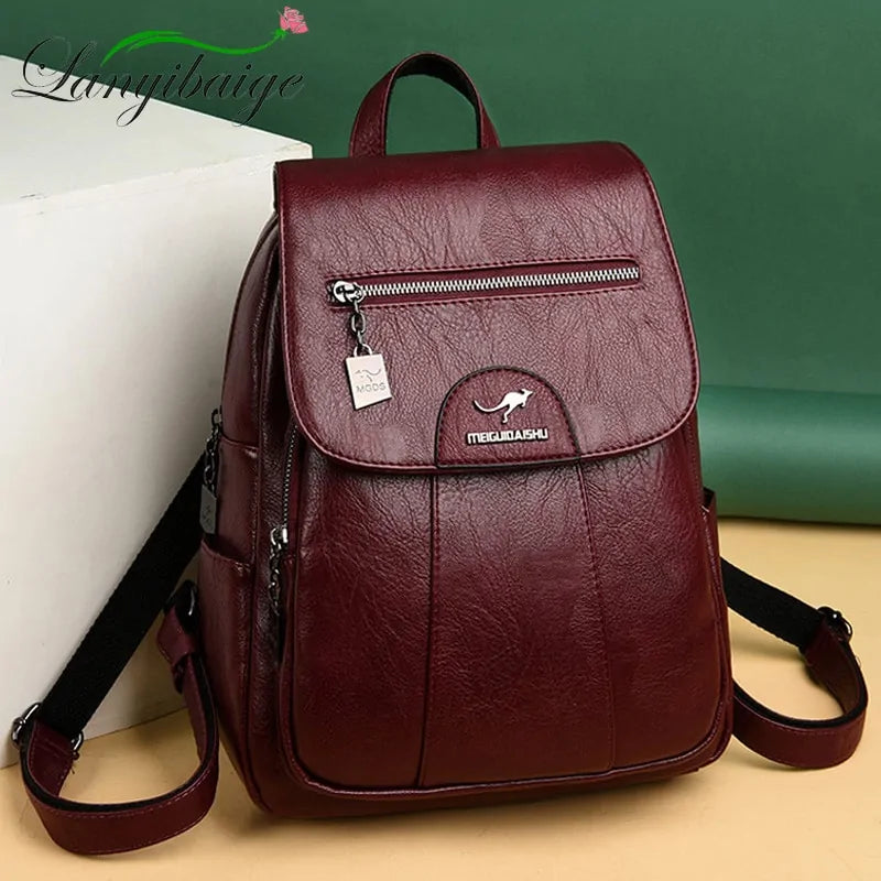 Lanybaige Premium Genuine Leather Backpack