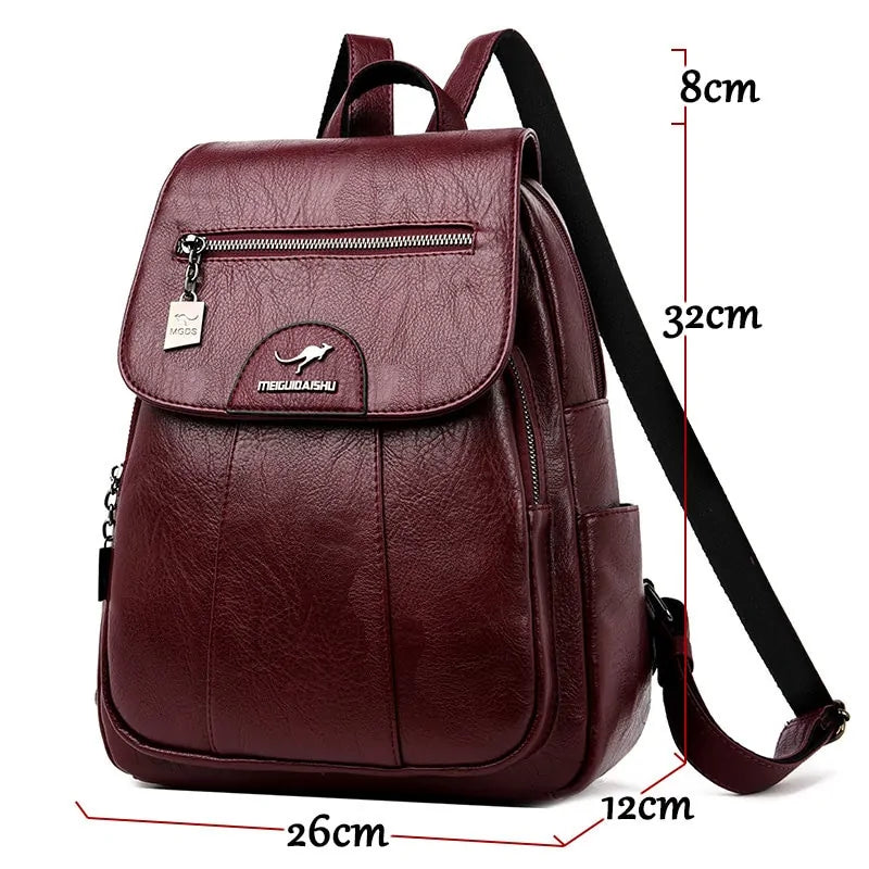 Lanybaige Premium Genuine Leather Backpack