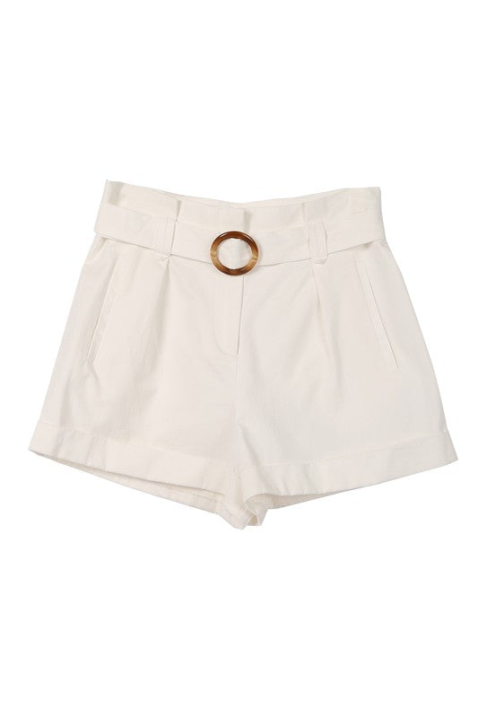 Lilou Belted Cotton Shorts **also available in white