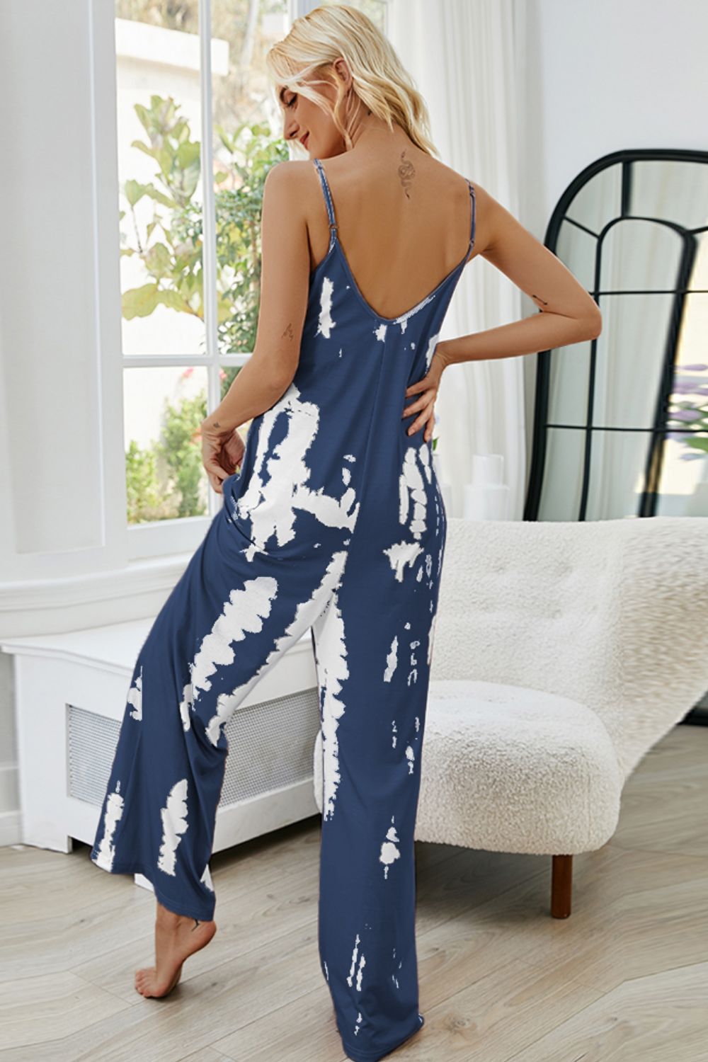 Tie-Dye Spaghetti Strap Jumpsuit with Pockets **available in 8 colors