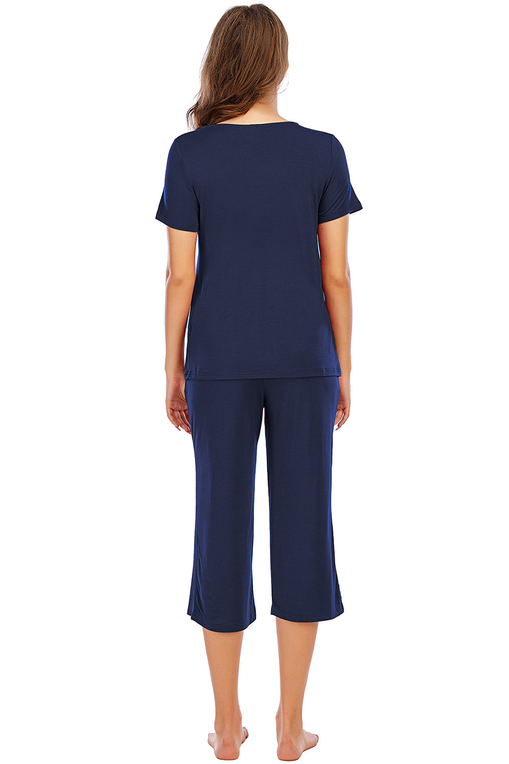 V-Neck Short Sleeve Top and Pants Lounge Set **also available in navy and scarlet