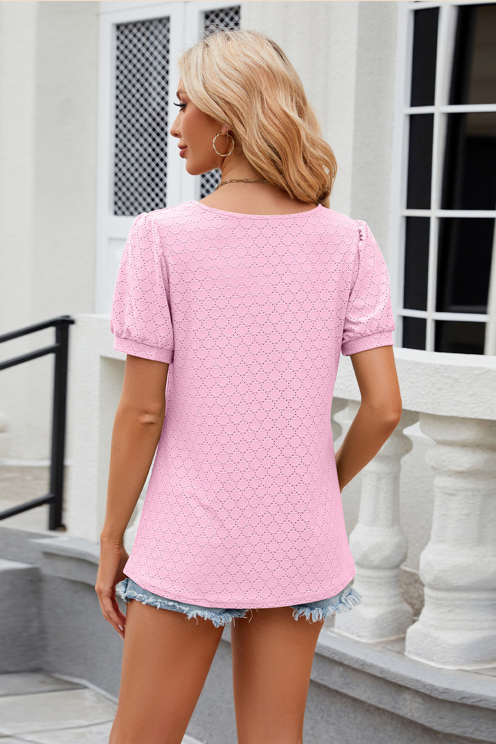 Eyelet Short Sleeve T-Shirt **available in 8 colors