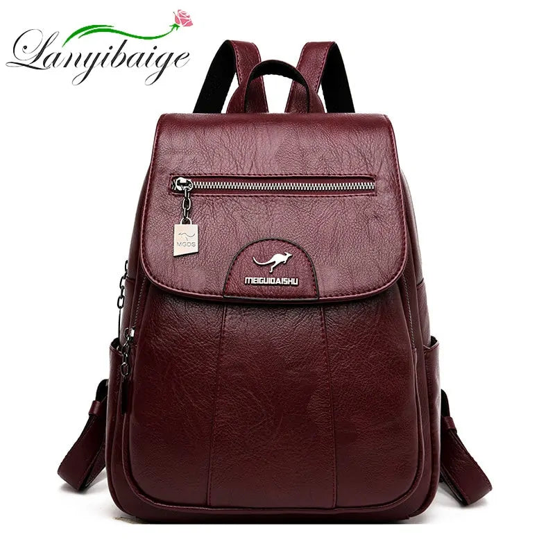 Lanybaige Premium Genuine Leather Backpack