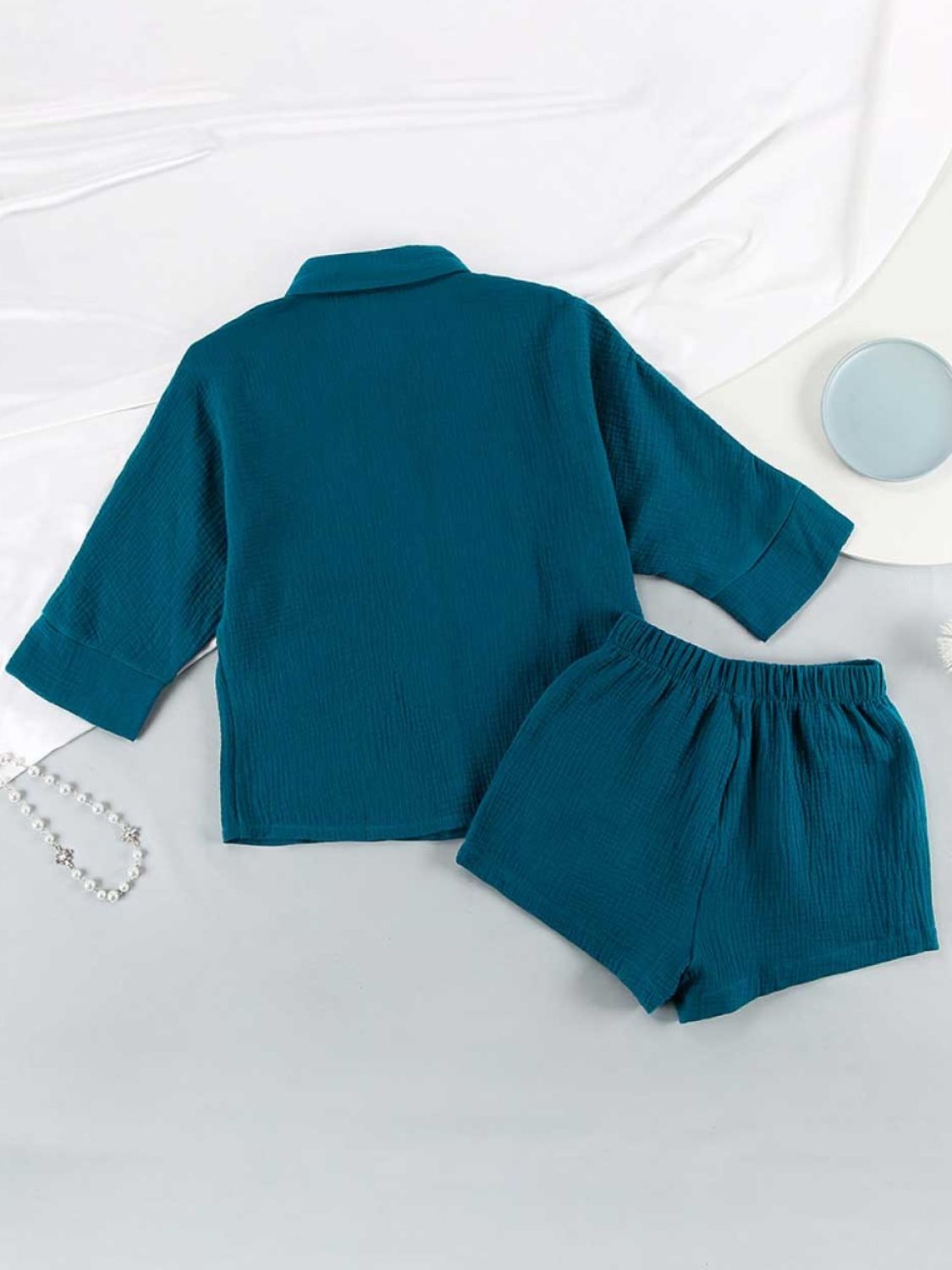 Texture Button Up Shirt and Shorts Set **available in 12 colors